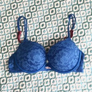 Aerie Maddie Pushup Bra Blue Lace